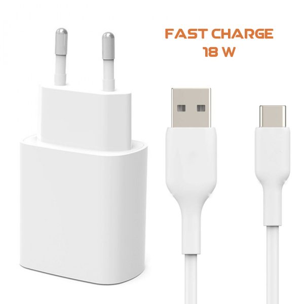 Incarcator retea, cablu USB-C inclus, Tenor PowerPack Plus, Fast Charge, USB-A, Adaptor 18W, 3A, 1m, Alb - 5