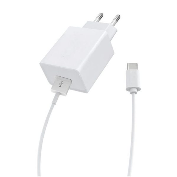 Incarcator retea, cablu USB-C inclus, FONIX EnergyPack, Adaptor USB-A, 2A, 10W, 1m, Alb