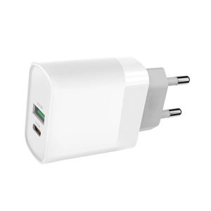 Incarcator retea, Fast Charge, 1xUSB-A, 1xUSB-C, ElectroCharge Duo, Adaptor 18W, 3A, Alb - 4