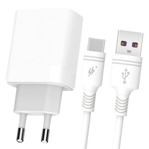 Incarcator retea, cablu USB-C inclus, ElectroCharge Pack, 15W, 3A, Alb