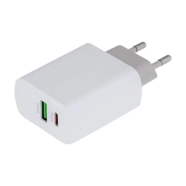 Incarcator retea, Fast Charge, cablu USB-C la USB-C inclus, ElectroCharge Pro, 1xUSB-A, 1xUSB-C, Adaptor 18W, 3A, Alb - 3