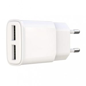 Incarcator retea, cablu USB-C inclus, ElectroCharge Trip, 2xUSB-A, Adaptor 12W, 2A, Alb - 2