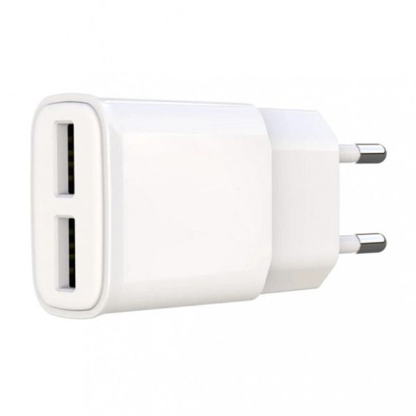 Incarcator retea, cablu USB-C inclus, ElectroCharge Trip, 2xUSB-A, Adaptor 12W, 2A, Alb - 2