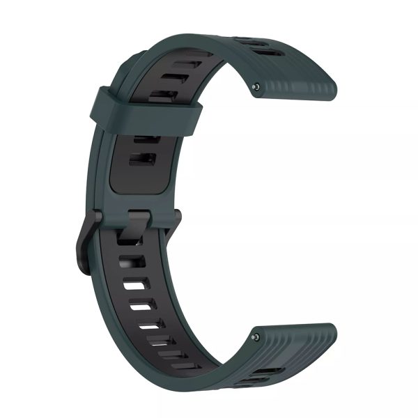 Curea de silicon compatibila cu Samsung Galaxy Watch 4 40 mm, Fonix Oval Crop, Design dual, Mata, Fina, Confortabila, Durabila, Atasare slide-in / slide-out, 20 mm, Verde Inchis - 2