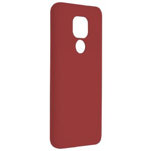 Husa protectie, interior de catifea, compatibila cu Motorola Moto G9 Play / E7 Plus, FONIX BloomShield, silicon, margini ridicate, slim, Visiniu2