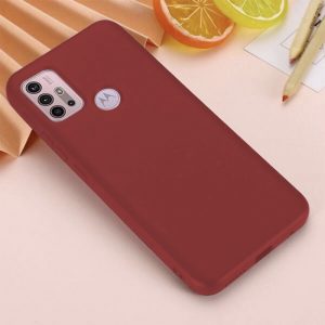 Husa protectie, interior de catifea, compatibila cu Motorola Moto G20, FONIX BloomShield, silicon, margini ridicate, slim, Visiniu4