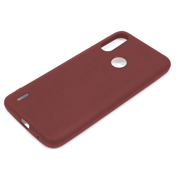 Husa protectie, interior de catifea, compatibila cu Motorola Moto E7 Power / E7i Power, FONIX BloomShield, silicon, margini ridicate, slim, Visiniu