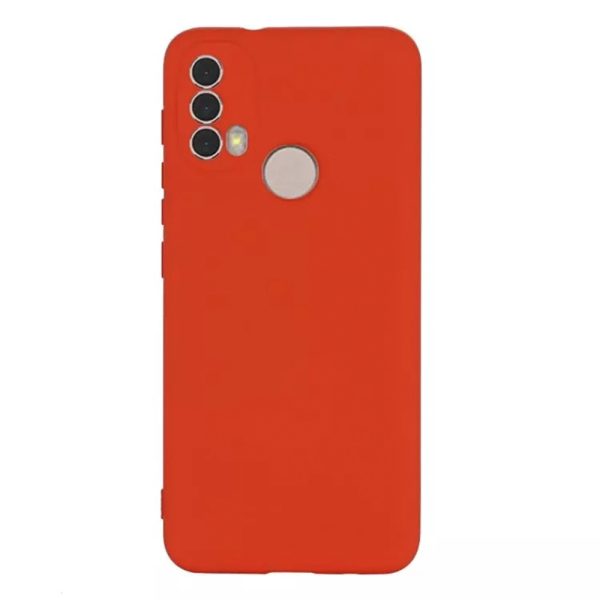 Husa protectie, interior de catifea, compatibila cu Motorola Moto E20 / E20S, FONIX BloomShield, silicon, margini ridicate, slim, Rosu2