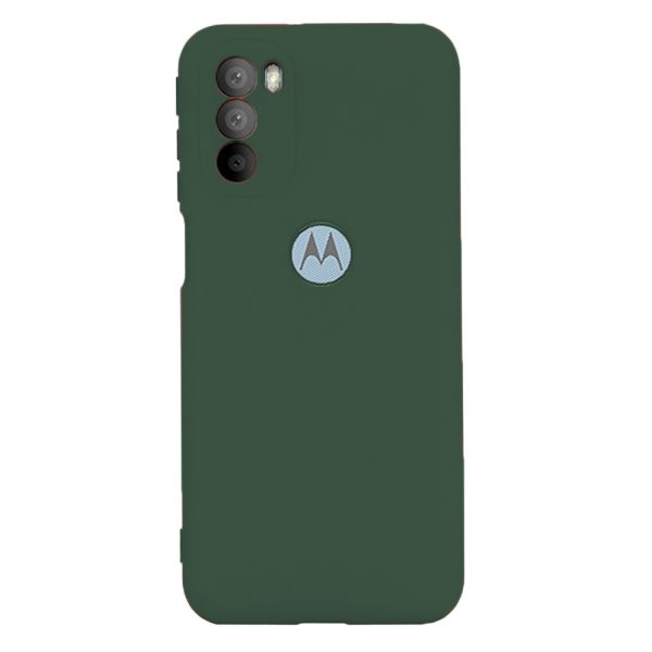 Husa protectie, interior de catifea, compatibila cu Motorola Moto G51 5G, FONIX BloomShield, silicon, margini ridicate, slim, Verde inchis2