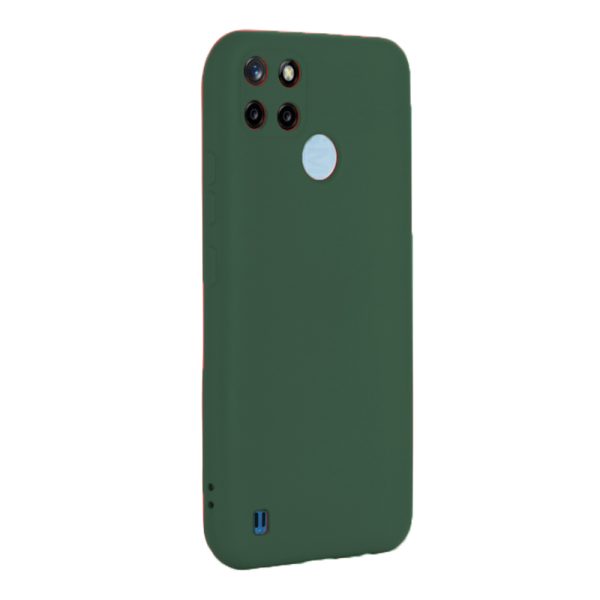 Husa protectie, interior de catifea, compatibila cu Realme 7i, FONIX BloomShield, silicon, margini ridicate, slim, Verde inchis2