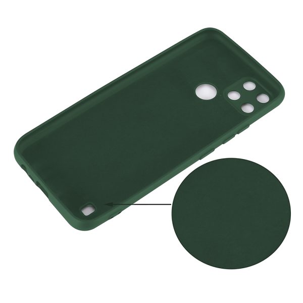 Husa protectie, interior de catifea, compatibila cu Realme 7i, FONIX BloomShield, silicon, margini ridicate, slim, Verde inchis