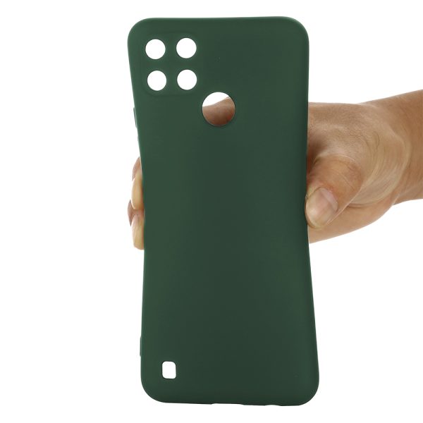 Husa protectie, interior de catifea, compatibila cu Realme 7i, FONIX BloomShield, silicon, margini ridicate, slim, Verde inchis4