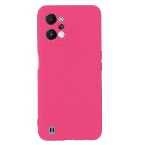 Husa protectie, interior de catifea, compatibila cu Realme 9i, FONIX BloomShield, silicon, margini ridicate, slim, Roz neon2