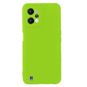 Husa protectie, interior de catifea, compatibila cu Realme 9i, FONIX BloomShield, silicon, margini ridicate, slim, Verde neon2