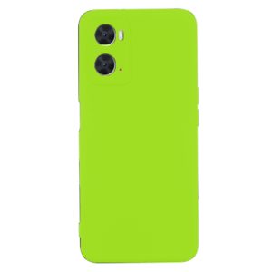 Husa protectie, interior de catifea, compatibila cu Oppo A96 4G, FONIX BloomShield, silicon, margini ridicate, slim, Verde neon2