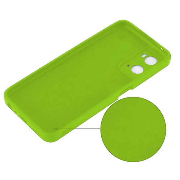 Husa protectie, interior de catifea, compatibila cu Oppo A96 4G, FONIX BloomShield, silicon, margini ridicate, slim, Verde neon3