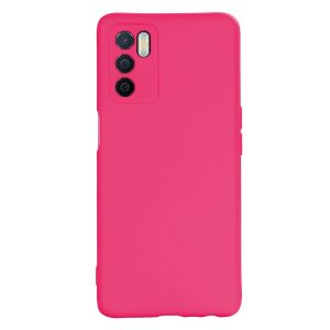 Husa protectie, interior de catifea, compatibila cu Oppo A54s, FONIX BloomShield, silicon, margini ridicate, slim, Roz neon2