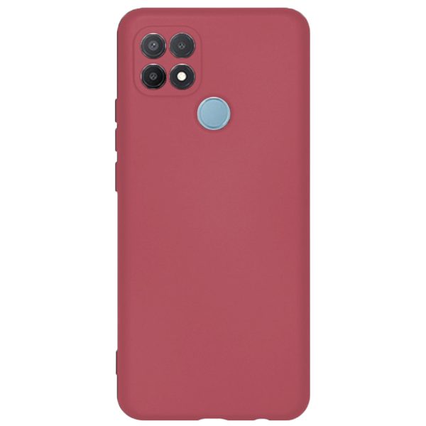 Husa protectie, interior de catifea, compatibila cu Oppo A15 / A15s, FONIX BloomShield, silicon, margini ridicate, slim, Visiniu