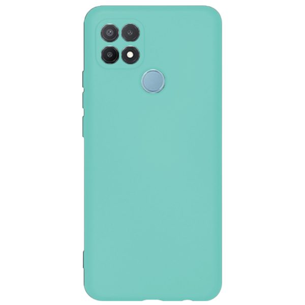 Husa protectie, interior de catifea, compatibila cu Oppo A15 / A15s, FONIX BloomShield, silicon, margini ridicate, slim, Turcoaz