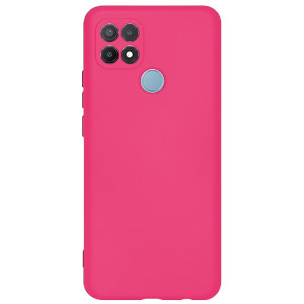 Husa protectie, interior de catifea, compatibila cu Oppo A15 / A15s, FONIX BloomShield, silicon, margini ridicate, slim, Roz neon