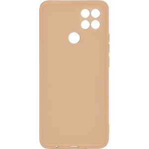 Husa protectie, interior de catifea, compatibila cu Oppo A15 / A15s, FONIX BloomShield, silicon, margini ridicate, slim, Crem3