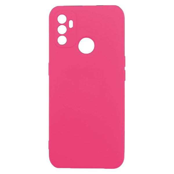 Husa protectie, interior de catifea, compatibila cu Oppo A53 / A53s, FONIX BloomShield, silicon, margini ridicate, slim, Roz neon2