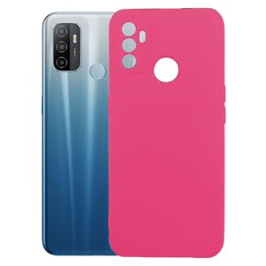 Husa protectie, interior de catifea, compatibila cu Oppo A53 / A53s, FONIX BloomShield, silicon, margini ridicate, slim, Roz neon