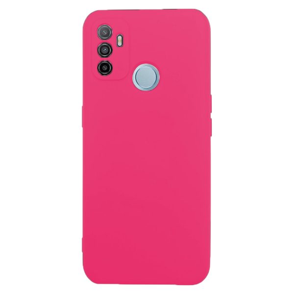 Husa protectie, interior de catifea, compatibila cu Oppo A53 / A53s, FONIX BloomShield, silicon, margini ridicate, slim, Roz neon3