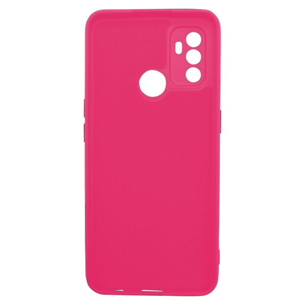 Husa protectie, interior de catifea, compatibila cu Oppo A53 / A53s, FONIX BloomShield, silicon, margini ridicate, slim, Roz neon