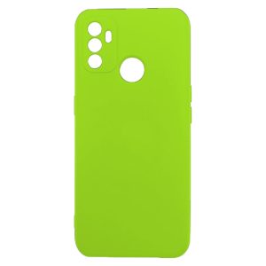 Husa protectie, interior de catifea, compatibila cu Oppo A53 / A53s, FONIX BloomShield, silicon, margini ridicate, slim, Verde neon2