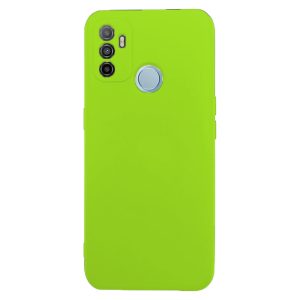 Husa protectie, interior de catifea, compatibila cu Oppo A53 / A53s, FONIX BloomShield, silicon, margini ridicate, slim, Verde neon3