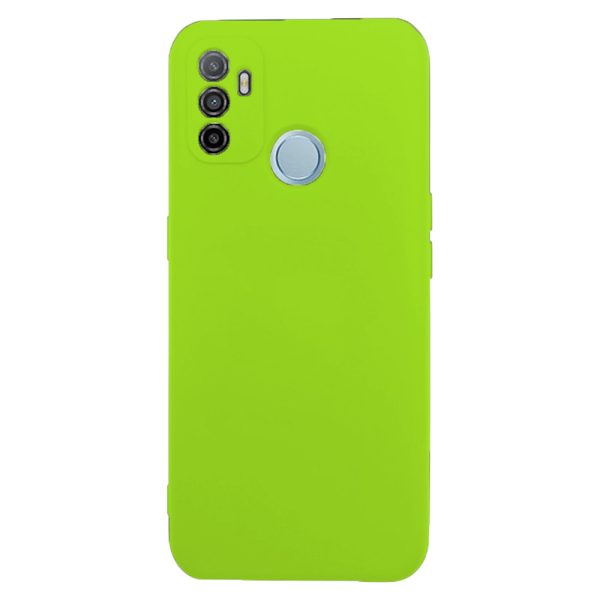 Husa protectie, interior de catifea, compatibila cu Oppo A53 / A53s, FONIX BloomShield, silicon, margini ridicate, slim, Verde neon3