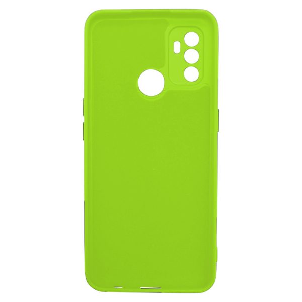 Husa protectie, interior de catifea, compatibila cu Oppo A53 / A53s, FONIX BloomShield, silicon, margini ridicate, slim, Verde neon