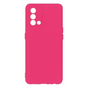 Husa protectie, interior de catifea, compatibila cu Oppo A74 4G, FONIX BloomShield, silicon, margini ridicate, slim, Roz neon2