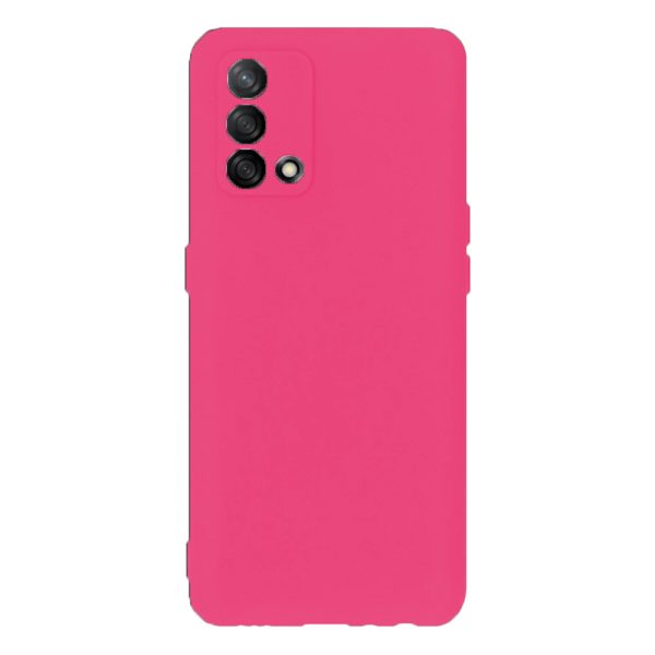 Husa protectie, interior de catifea, compatibila cu Oppo A74 4G, FONIX BloomShield, silicon, margini ridicate, slim, Roz neon