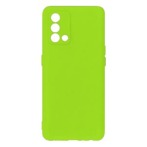 Husa protectie, interior de catifea, compatibila cu Oppo A74 4G, FONIX BloomShield, silicon, margini ridicate, slim, Verde neon2