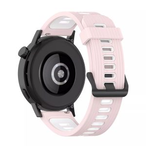 Curea de silicon compatibila cu Samsung Gear S3, Fonix Oval Crop, Design dual, Mata, Fina, Confortabila, Durabila, Atasare slide-in / slide-out, 22 mm, Roz - 2