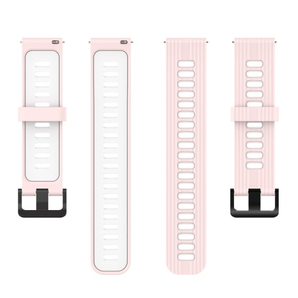 Curea de silicon compatibila cu Huawei GT 2e 46 mm, Fonix Oval Crop, Design dual, Mata, Fina, Confortabila, Durabila, Atasare slide-in / slide-out, 22 mm, Roz - 3