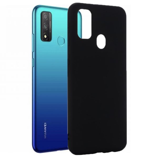 Husa protectie, interior de catifea, compatibila cu Huawei P Smart 2020, FONIX BloomShield, silicon, margini ridicate, slim, Negru