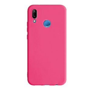 Husa protectie, interior de catifea, compatibila cu Huawei P20 Lite, FONIX BloomShield, silicon, margini ridicate, slim, Roz neon4