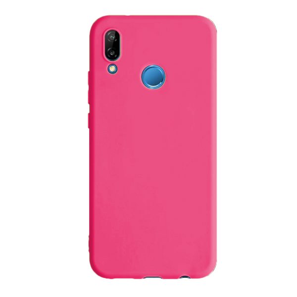 Husa protectie, interior de catifea, compatibila cu Huawei P20 Lite, FONIX BloomShield, silicon, margini ridicate, slim, Roz neon4