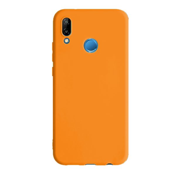 Husa protectie, interior de catifea, compatibila cu Huawei P20 Lite, FONIX BloomShield, silicon, margini ridicate, slim, Portocaliu neon4