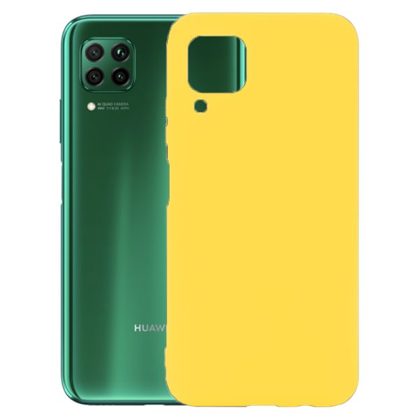 Husa protectie, interior de catifea, compatibila cu Huawei P40 Lite, FONIX BloomShield, silicon, margini ridicate, slim, Galben