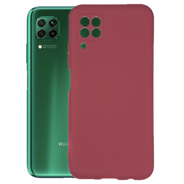 Husa protectie, interior de catifea, compatibila cu Huawei P40 Lite, FONIX BloomShield, silicon, margini ridicate, slim, Visiniu