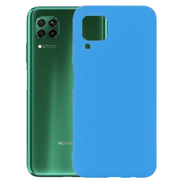 Husa protectie, interior de catifea, compatibila cu Huawei P40 Lite, FONIX BloomShield, silicon, margini ridicate, slim, Albastru