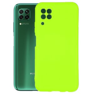 Husa protectie, interior de catifea, compatibila cu Huawei P40 Lite, FONIX BloomShield, silicon, margini ridicate, slim, Verde neon