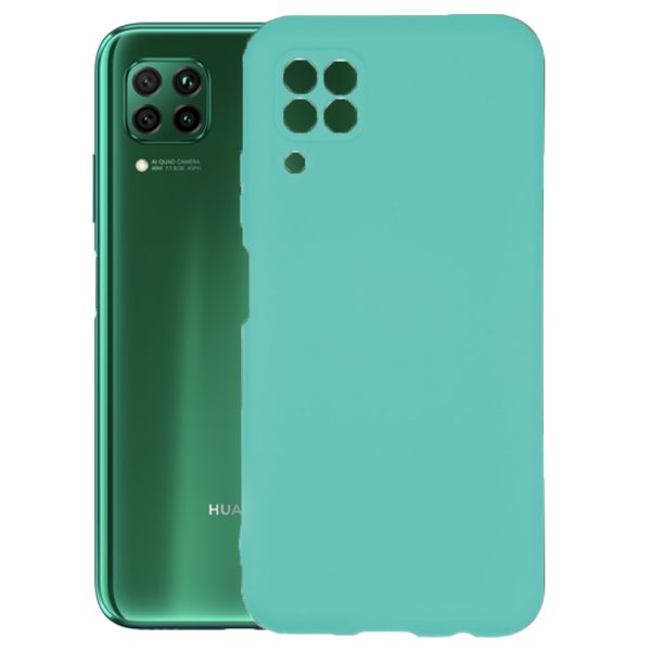 Husa protectie, interior de catifea, compatibila cu Huawei P40 Lite, FONIX BloomShield, silicon, margini ridicate, slim, Turcoaz