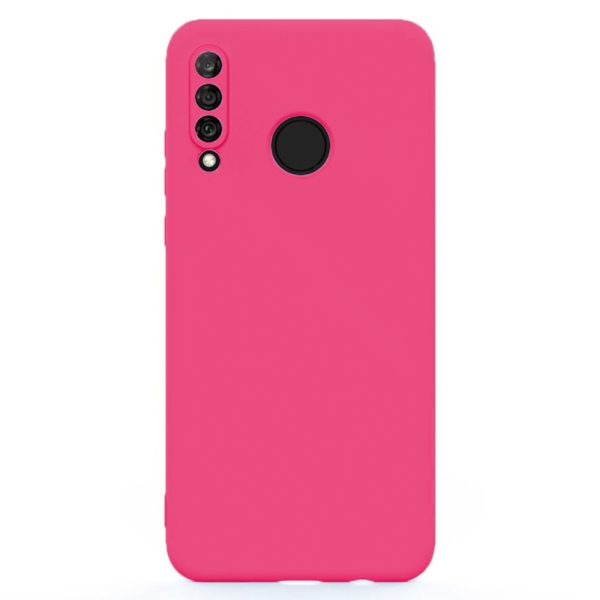 Husa protectie, interior de catifea, compatibila cu Huawei Y6P, FONIX BloomShield, silicon, margini ridicate, slim, Roz neon3