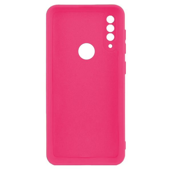 Husa protectie, interior de catifea, compatibila cu Huawei Y6P, FONIX BloomShield, silicon, margini ridicate, slim, Roz neon