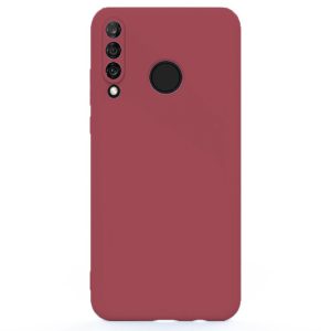 Husa protectie, interior de catifea, compatibila cu Huawei P40 Lite E, FONIX BloomShield, silicon, margini ridicate, slim, Visiniu